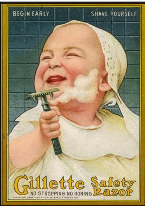 This is a legit Gillette old school ad back from the day.